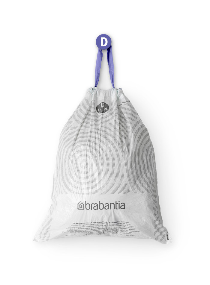 Brabantia Trash Bags Code D - 15-20L (120 units) inside
