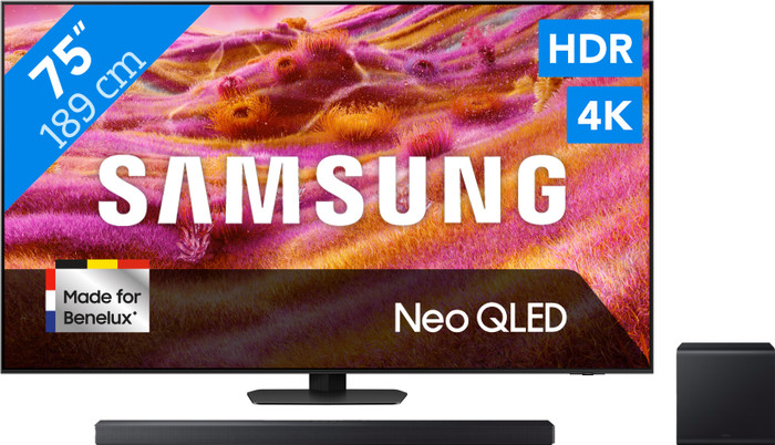 Samsung 75 inches Neo QLED QN90F 4K (2025) + Samsung HW-QS700F (2025) Main Image