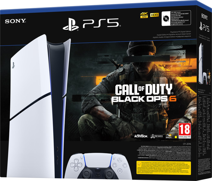 PlayStation 5 Slim Digital Edition + Call of Duty: Black Ops 6 verpakking