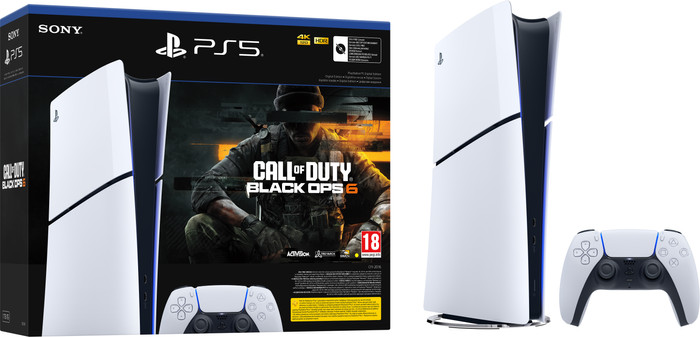 PlayStation 5 Slim Digital Edition + Call of Duty: Black Ops 6 verpakking