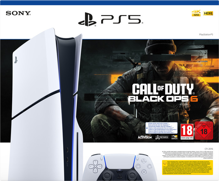 PlayStation 5 Slim mit Laufwerk + Call of Duty: Black Ops 6 verpackung