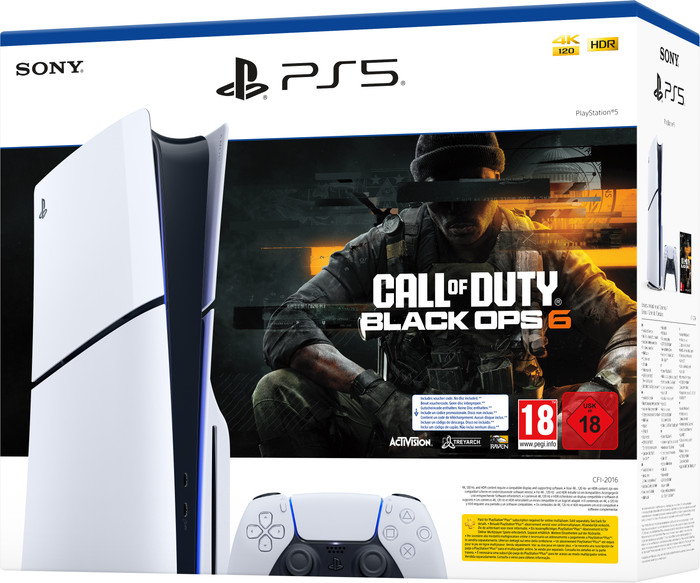 PlayStation 5 Slim mit Laufwerk + Call of Duty: Black Ops 6 verpackung