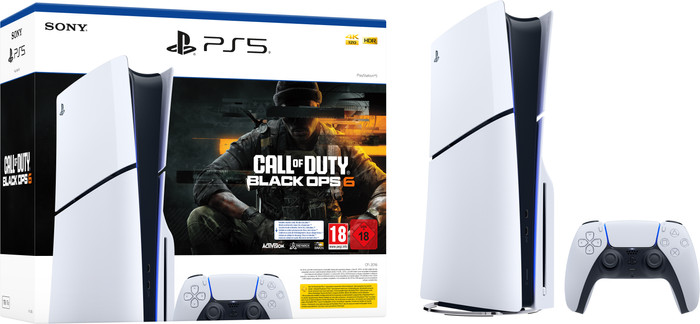 PlayStation 5 Slim mit Laufwerk + Call of Duty: Black Ops 6 verpackung
