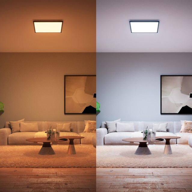 Philips Hue Aurelle White Ambiance Square Large Black product in use