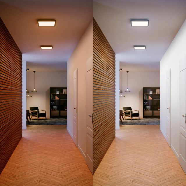 Philips Hue Aurelle White Ambiance Square Small Black product in use