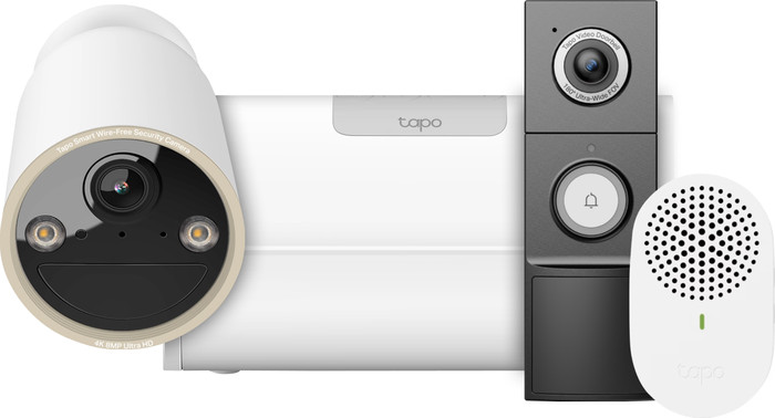 TP-Link Tapo C460 + H500 Smart HomeBase + D235 Smart Battery and Wired Doorbell Main Image