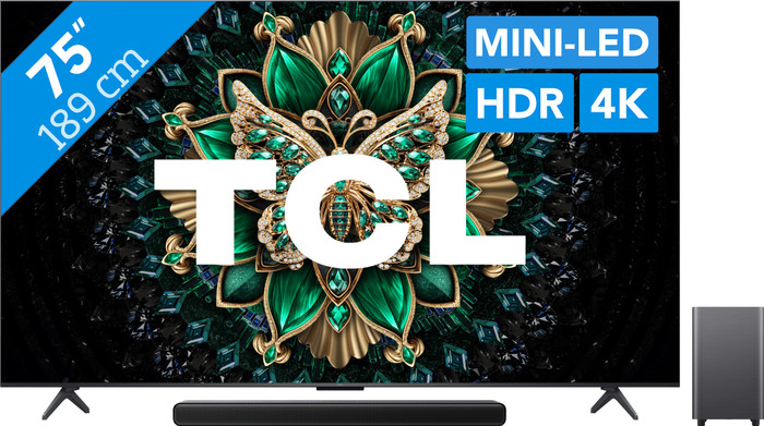 TCL 75 inches QD Mini-LED C61K 4K (2025) + TCL S55H 2.1 Soundbar Main Image