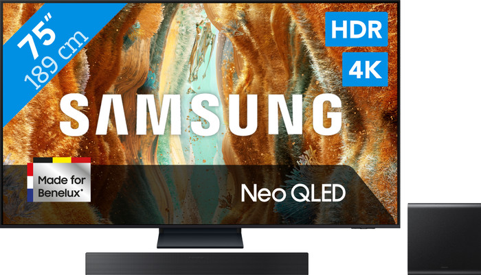 Samsung 75" Neo QLED QN73F 4K (2025) + Samsung HW-QS700F (2025) Main Image