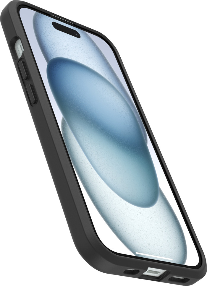 Otterbox React iPhone 15, 14 en 13 Back Cover met MagSafe Magneet Transparant Zwarte Rand onderkant