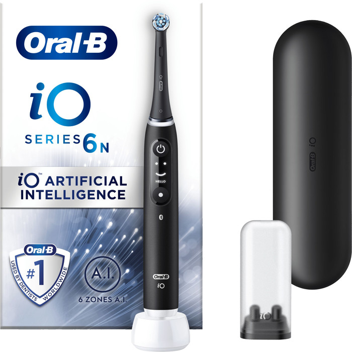Oral-B iO 6N Zwart + extra iO Gentle Care opzetborstel accessoire