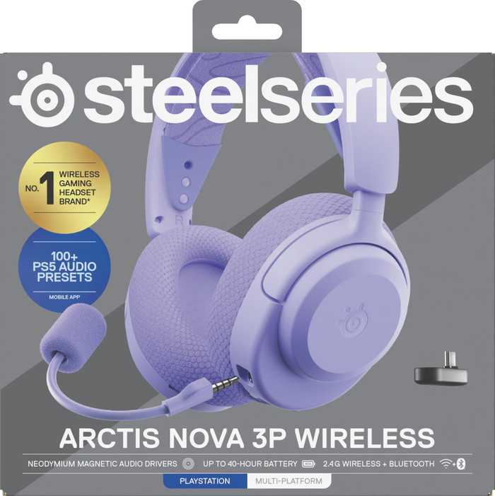 SteelSeries Arctis Nova 3P Lavender packaging