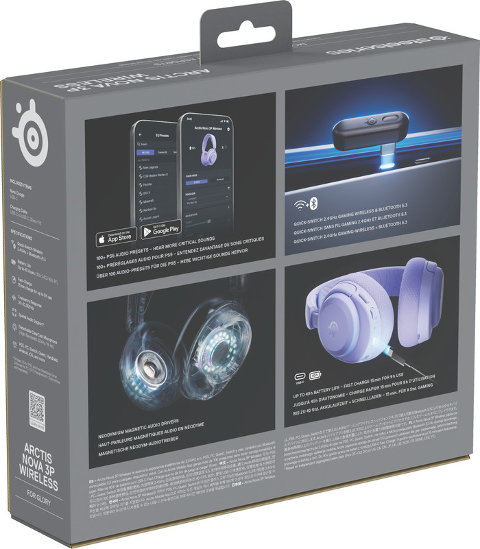 SteelSeries Arctis Nova 3P Lavender packaging