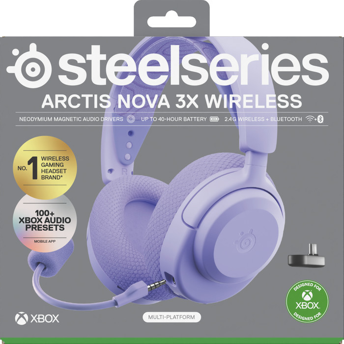 SteelSeries Arctis Nova 3X Lavender packaging