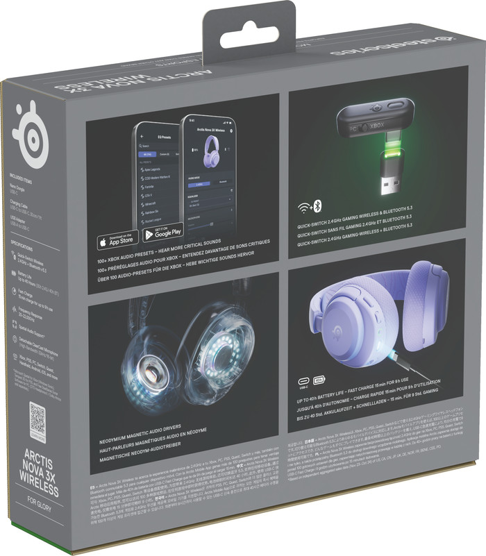 SteelSeries Arctis Nova 3X Lavender packaging