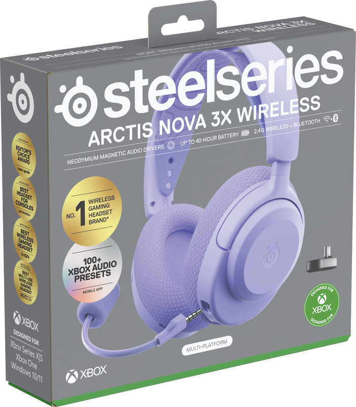 SteelSeries Arctis Nova 3X Lavender packaging