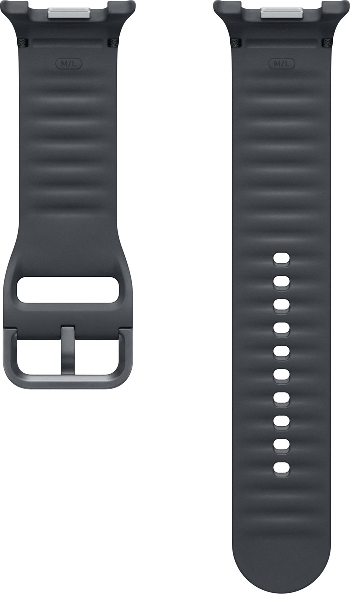 Samsung Galaxy Watch 8 Series Siliconen Sport Bandje Donkergrijs M/L achterkant