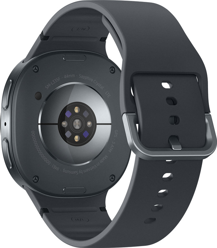 Samsung Galaxy Watch 8 4G Donkergrijs 44mm achterkant