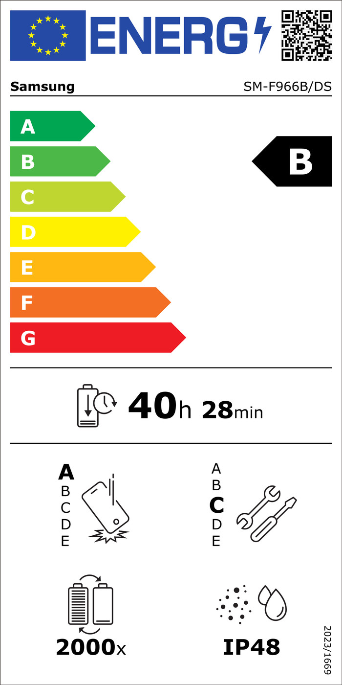 Samsung Galaxy Z Fold 7 512GB Zilver 5G energielabel