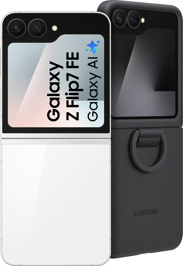 Samsung Galaxy Z Flip 7 FE 256GB Wit 5G + Samsung Siliconen Back Cover Zwart Main Image