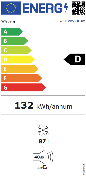 Wisberg WBTTVR55DFDW energielabel