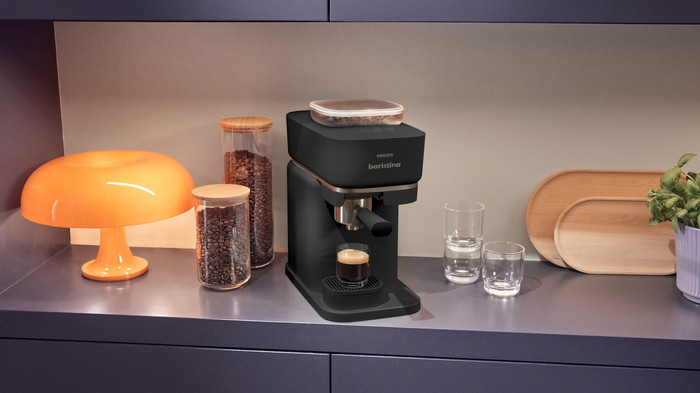 Philips Baristina Bean Swap BAR320/60 Zwart product in gebruik