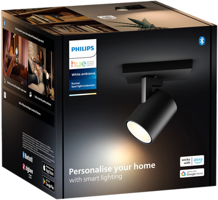 Philips Hue Runner Mounted Spot Light White Ambiance - 1 Spot - Black packaging