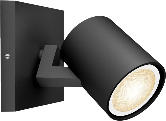 Philips Hue Runner opbouwspot White Ambiance - 1 Spots - Zwart + Dimmer voorkant