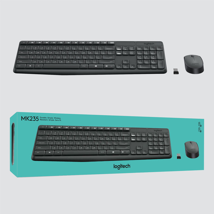 Logitech MK235 Draadloze Toetsenbord en Muis QWERTY verpakking