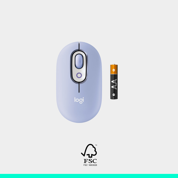 Logitech POP Wireless Mouse Purple product in use