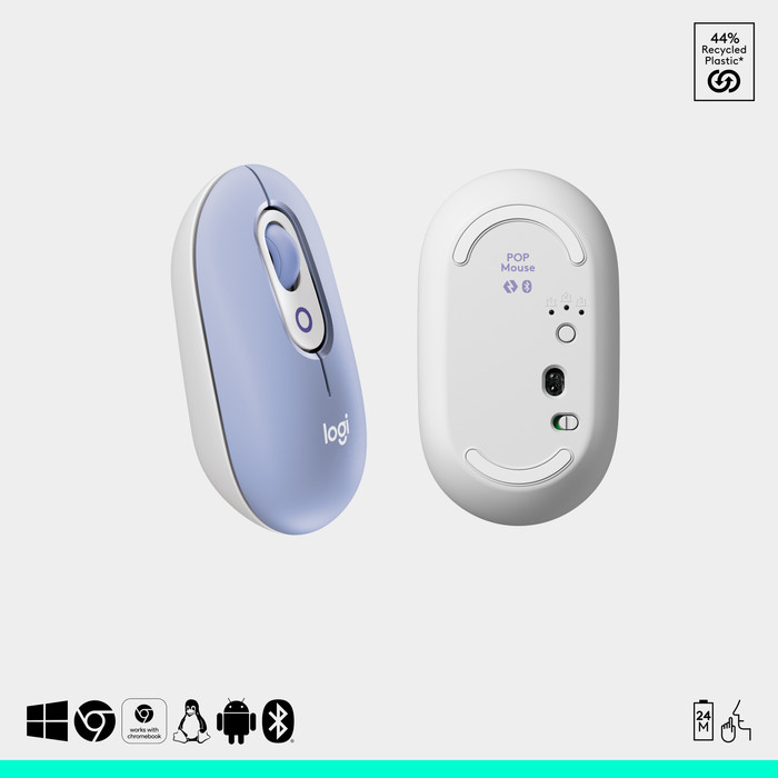 Logitech POP Wireless Mouse Purple product in use