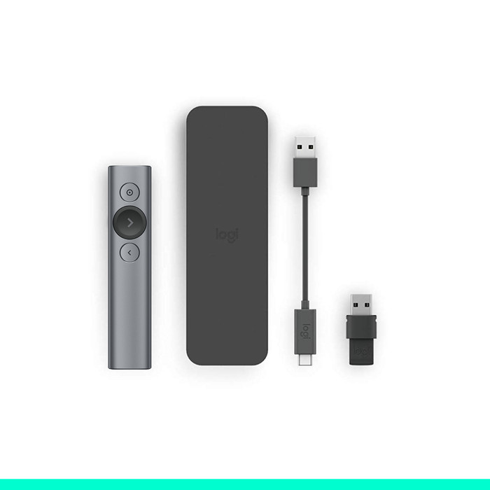 Logitech Spotlight Presentation Remote Gris produit à l'usage