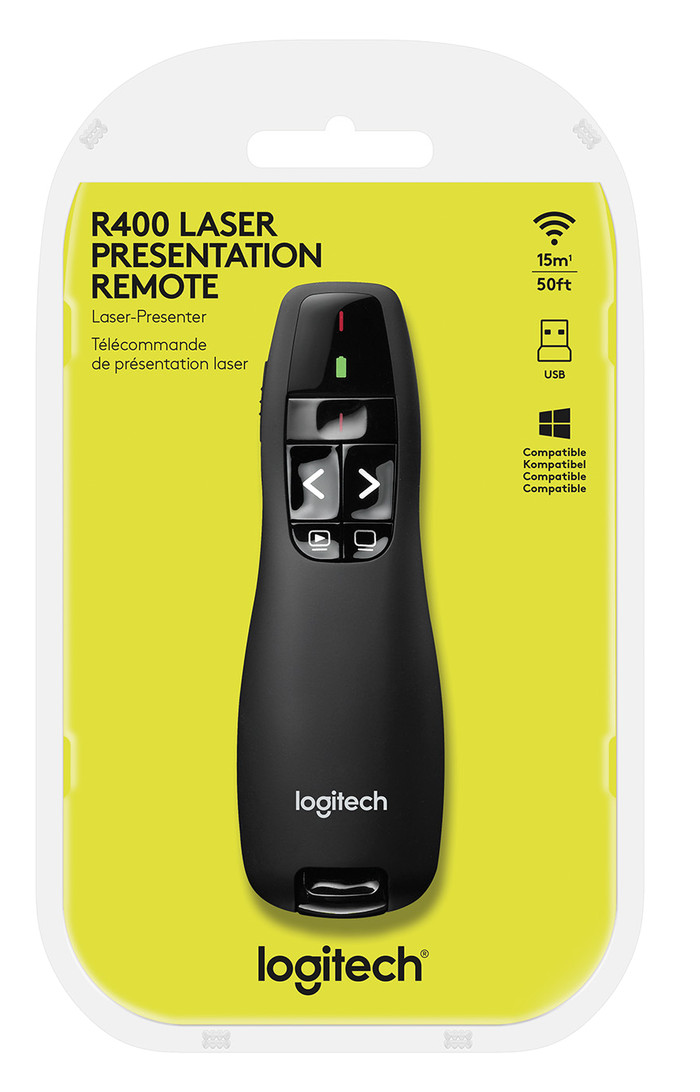 Logitech R400 Wireless Presenter packaging