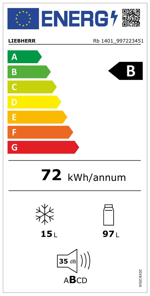 Liebherr Rb1401-20 energy label