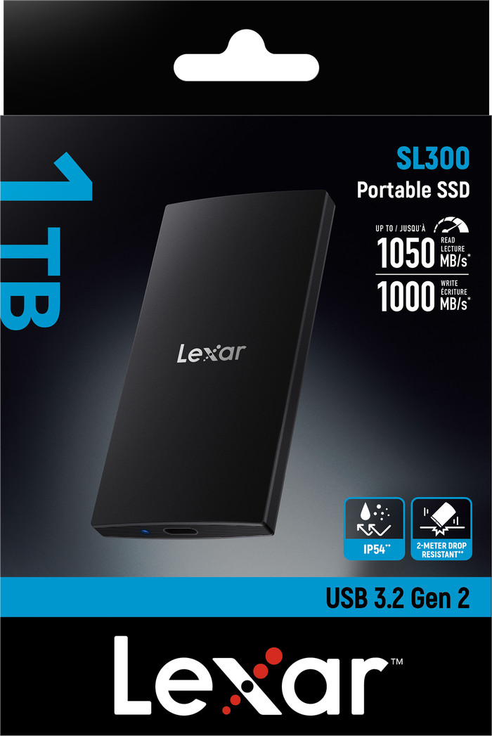 Lexar SL300 Portable SSD 1TB packaging