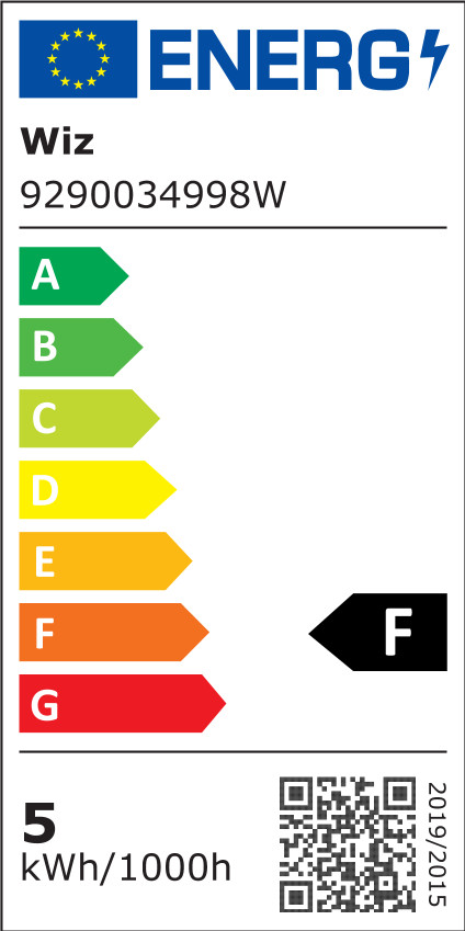 WiZ Kaarslamp Filament - Warm- tot koelwit licht - Goud - E14 energielabel