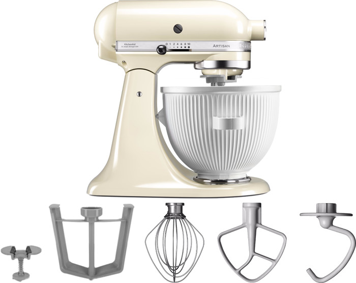 KitchenAid Artisan Mixer 5KSM125 Almond Cream + Ice Cream Maker Main Image