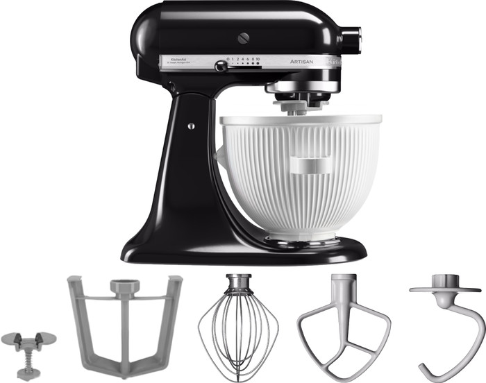 KitchenAid Artisan Mixer 5KSM125 Onyx Black + Ice Cream Maker Main Image