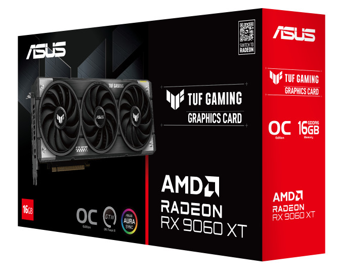 ASUS TUF Gaming Radeon RX 9060 XT OC 16GB packaging