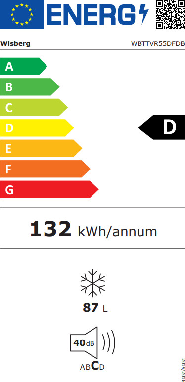 Wisberg WBTTVR55DFDB energielabel
