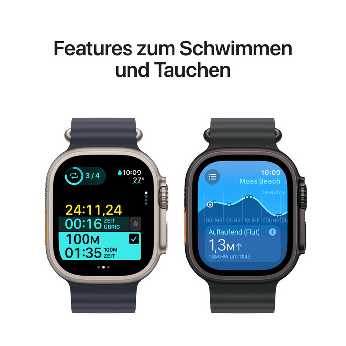 Apple Watch Ultra 2 4G 49 mm Schwarz Alpine Armband Grün M visueller lieferant
