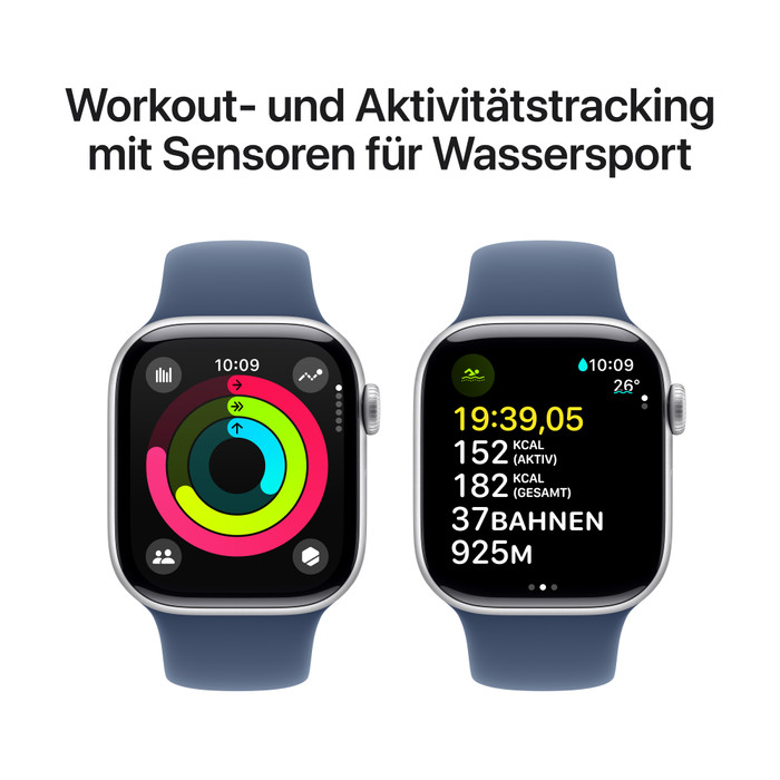 Apple Watch Series 10 46 mm Silber Sportarmband S/M visueller lieferant