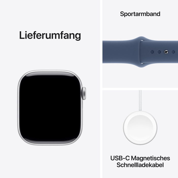 Apple Watch Series 10 46 mm Silber Sportarmband S/M visueller lieferant