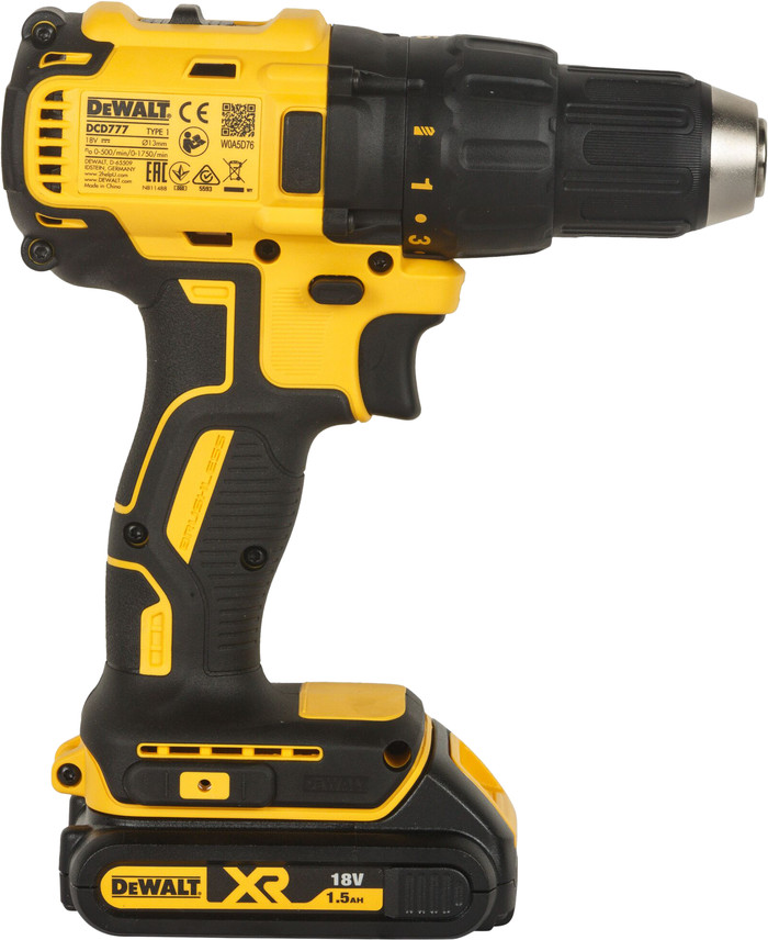 DeWalt DCD777D2T-QW linkerkant