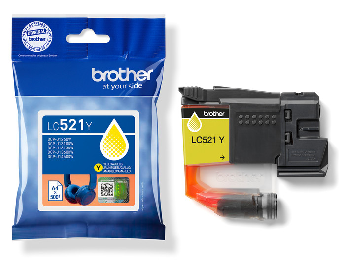Brother LC-521 Cartridge Yellow packaging