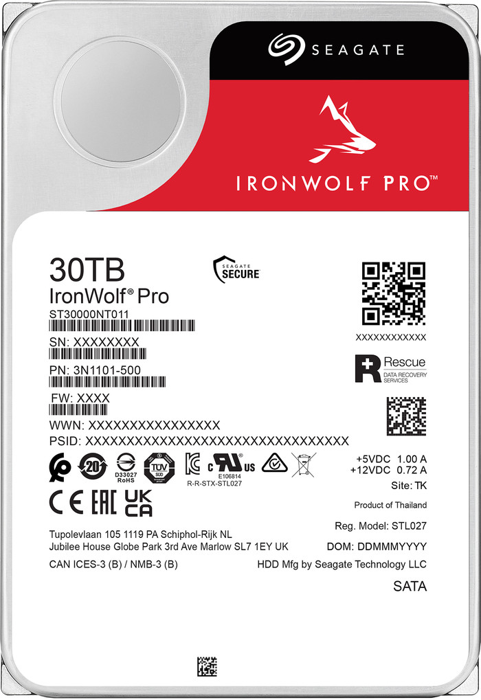 Seagate Ironwolf Pro 30TB achterkant