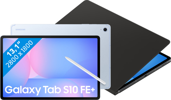 Samsung Galaxy Tab S10 FE Plus 13.1 inches 256GB WiFi Light Blue + BlueBuilt Book Case Black Main Image