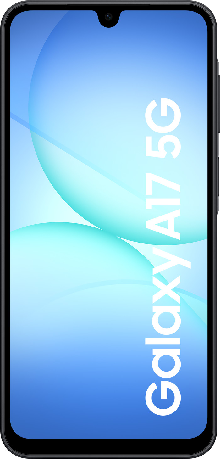 Samsung Galaxy A17 128GB Zwart 5G + BlueBuilt Back Cover Zwart voorkant