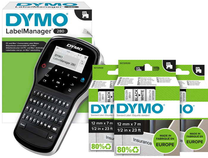 DYMO LabelManager 280 Label Printer + 3 Extra Labels Main Image