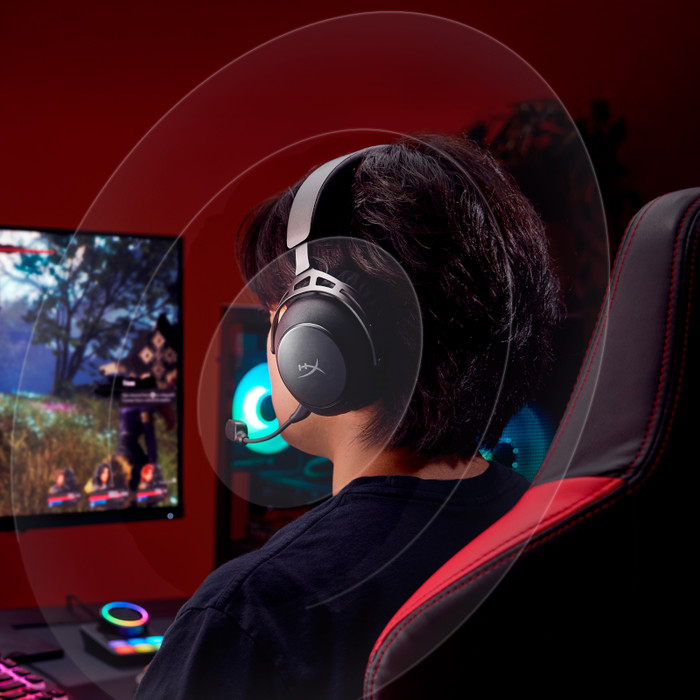 HyperX Cloud Alpha 2 Wireless Zwart product in gebruik