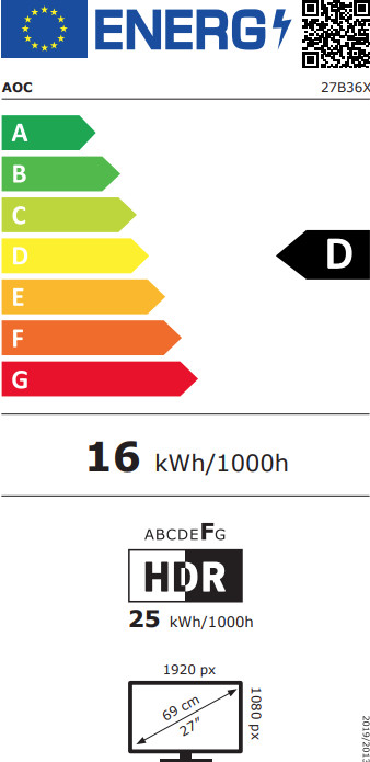 AOC 27B36X energielabel
